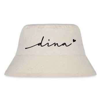 Dina Schreibschrift Name - Stanley/Stella recycelter Bucket Hat - Naturweiß - Vorne