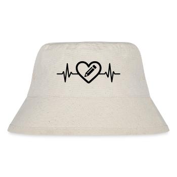 Pencil Drawing Art Heart - Stanley/Stella Recycled Bucket Hat - natural - Front