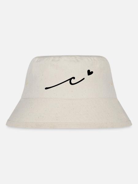 Buchstabe C Schreibschrift - Stanley/Stella recycelter Bucket Hat - Naturweiß