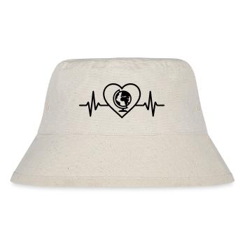 Globe Travel Heart - Stanley/Stella Recycled Bucket Hat - natural - Front