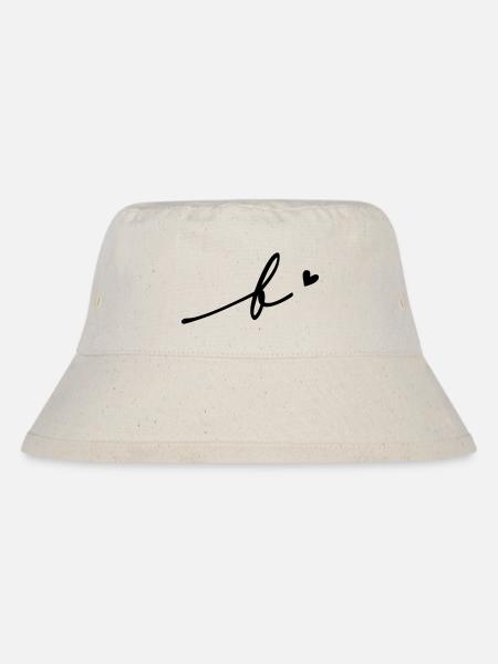 Buchstabe B Schreibschrift - Stanley/Stella recycelter Bucket Hat - Naturweiß