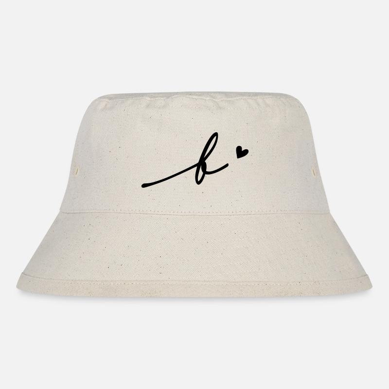 Buchstabe B Schreibschrift - Stanley/Stella recycelter Bucket Hat - Naturweiß