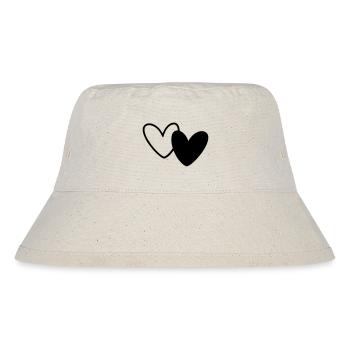 Two Hearts Black White - Stanley/Stella Recycled Bucket Hat - natural - Front