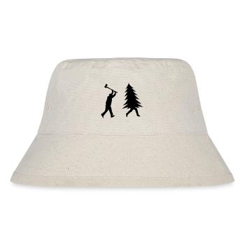 Lustiger Weihnachtsbaum wird vom Holzfäller Gejagt - Stanley/Stella recycelter Bucket Hat - Naturweiß - Vorne
