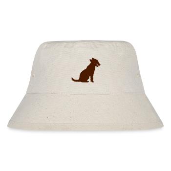 Dog Sitting Silhouette Tongue Sticking Out Outline - Stanley/Stella Recycled Bucket Hat - natural - Front