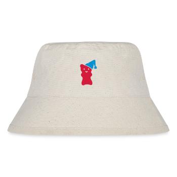 Schlafmützen-Gummibär / night cap gummi bear (2c) - Stanley/Stella recycelter Bucket Hat - Naturweiß - Vorne