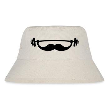 Funny Fitness Mustache / Beard - Stanley/Stella recycelter Bucket Hat - Naturweiß - Vorne