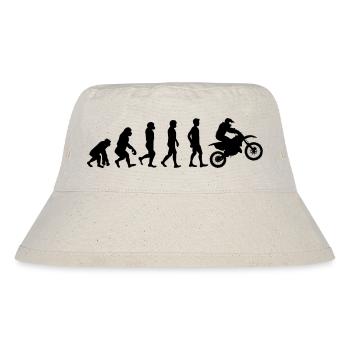 Motocross motorrad evolution schwarz - Stanley/Stella recycelter Bucket Hat - Naturweiß - Vorne
