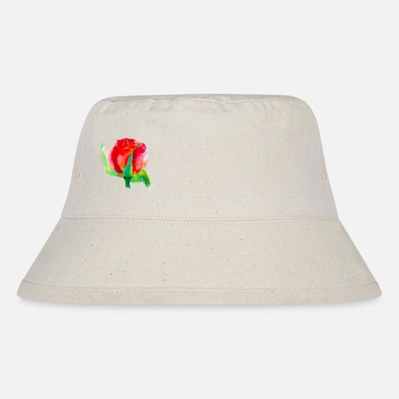 schöne Blume "Rosa" - Stanley/Stella recycelter Bucket Hat - Naturweiß
