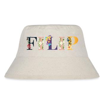 FILIP Name mit Blumen geschmückt - Stanley/Stella recycelter Bucket Hat - Naturweiß - Vorne