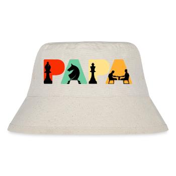 Chess Papa Retro Board Game Strategy Chess Dad - Stanley/Stella Recycled Bucket Hat - natural - Front