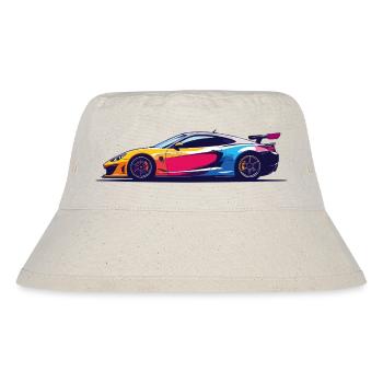 Bunter Super Sportwagen Rennauto Kunst - Stanley/Stella recycelter Bucket Hat - Naturweiß - Vorne