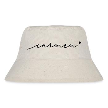Carmen Schreibschrift Name - Stanley/Stella recycelter Bucket Hat - Naturweiß - Vorne