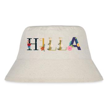 HILLA name decorated with flowers - Stanley/Stella Recycled Bucket Hat - natural - Front