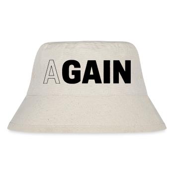 Hidden Gain — AGAIN Typography Motivational - Stanley/Stella recycelter Bucket Hat - Naturweiß - Vorne