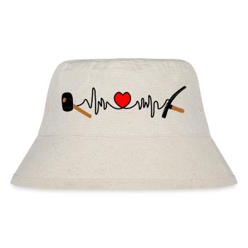 Pflaster-Cardio-Hartschlag mit rotem Herzen, - Stanley/Stella recycelter Bucket Hat - Naturweiß - Vorne