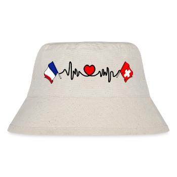 Cardio-Herz mit Flagge Frankreich Flagge Schweiz - Stanley/Stella recycelter Bucket Hat - Naturweiß - Vorne