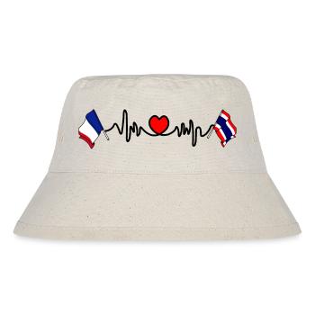 Cardio Heart Flagge Frankreich Thailand - Stanley/Stella recycelter Bucket Hat - Naturweiß - Vorne