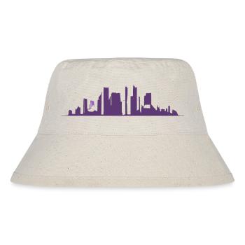 Silhouette urbaine en dégradation violette - Bob recyclé Stanley/Stella - blanc naturel - Devant