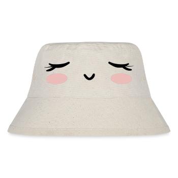 Kawaii face asleep eyes closed - Stanley/Stella Recycled Bucket Hat - natural - Front