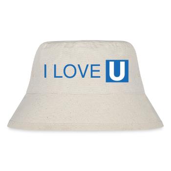I Love U-Bahn Blau Geschenkidee - Stanley/Stella recycelter Bucket Hat - Naturweiß - Vorne