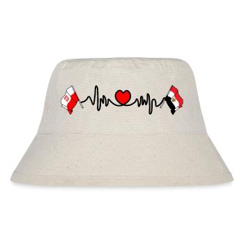 Cardio-Herz Flagge Polen, Flagge Ägypten - Stanley/Stella recycelter Bucket Hat - Naturweiß - Vorne
