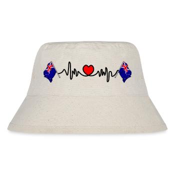 Neuseeländische Herzfrequenz - Stanley/Stella recycelter Bucket Hat - Naturweiß - Vorne
