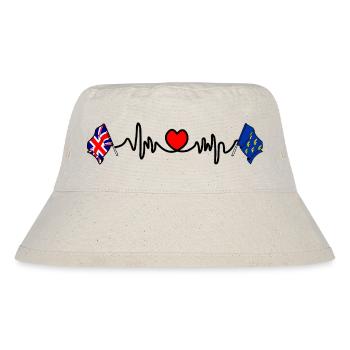 West Sussex flag + heartbeat & British flag - Stanley/Stella Recycled Bucket Hat - natural - Front