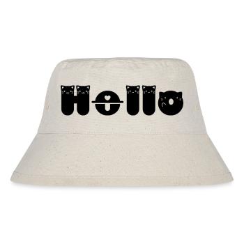 Hallo Katze - Stanley/Stella recycelter Bucket Hat - Naturweiß - Vorne