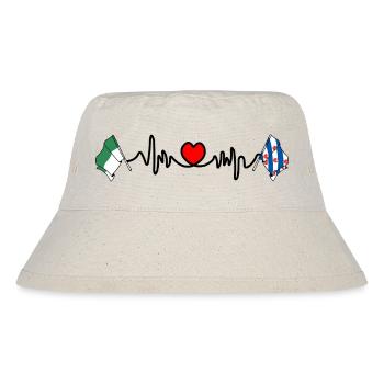 Vlieland & Friesland Herzschlag - Stanley/Stella recycelter Bucket Hat - Naturweiß - Vorne