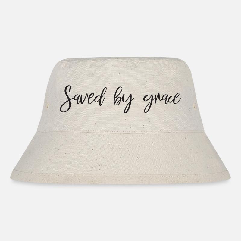 Saved by grace - Stanley/Stella Recycled Bucket Hat - natural