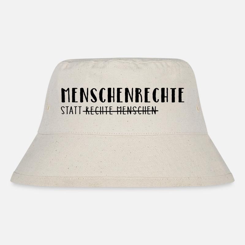 Menschenrechte statt rechte Menschen - Stanley/Stella recycelter Bucket Hat - Naturweiß