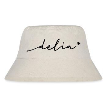 Delia Schreibschrift Name - Stanley/Stella recycelter Bucket Hat - Naturweiß - Vorne