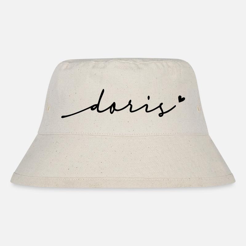 Doris Schreibschrift Name - Stanley/Stella recycelter Bucket Hat - Naturweiß