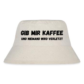 Gib mir Kaffee - Stanley/Stella recycelter Bucket Hat - Naturweiß - Vorne