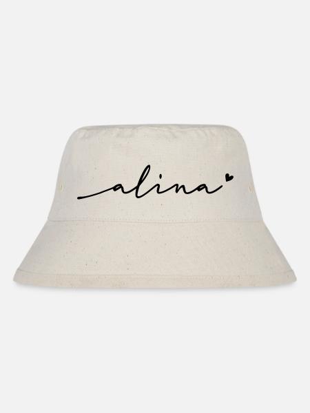 Alina Schreibschrift Name - Stanley/Stella recycelter Bucket Hat - Naturweiß