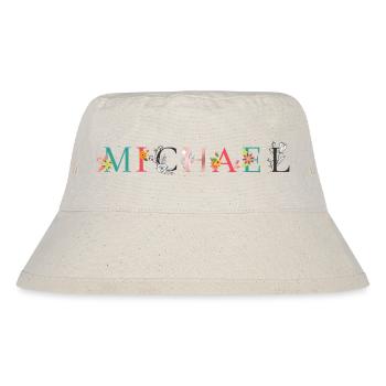 MICHAEL Namenskunst mit Blumen bestickt - Stanley/Stella recycelter Bucket Hat - Naturweiß - Vorne