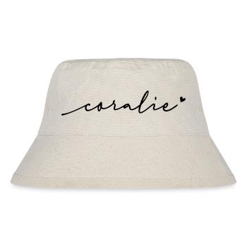 Coralie Schreibschrift Name - Stanley/Stella recycelter Bucket Hat - Naturweiß - Vorne