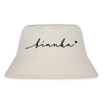 Bianka Schreibschrift Name - Stanley/Stella recycelter Bucket Hat - Naturweiß - Vorne