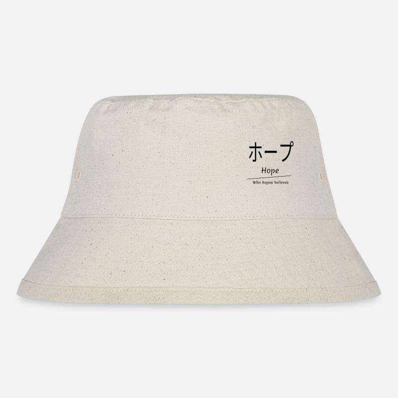 Hoffnung, hope, Japanische Zeichen, Schlicht - Stanley/Stella recycelter Bucket Hat - Naturweiß