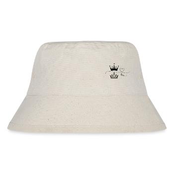 King Love Queen, Geschenk, Partnerlook, Kronen - Stanley/Stella recycelter Bucket Hat - Naturweiß - Vorne
