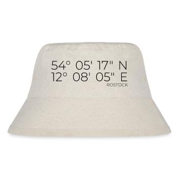 Koordinaten Rostock - Stanley/Stella recycelter Bucket Hat - Naturweiß - Vorne