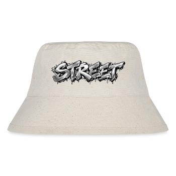 STREET Chrome Graffiti: Silver Street Art Classic - Stanley/Stella recycelter Bucket Hat - Naturweiß - Vorne