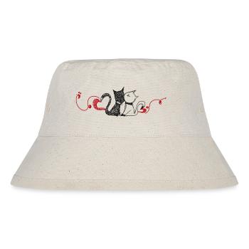 Zwei liebende Katzen - Stanley/Stella recycelter Bucket Hat - Naturweiß - Vorne