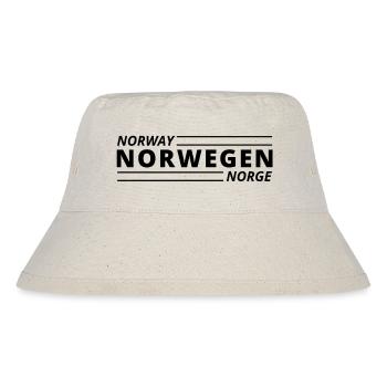 Norway - Norwegen - Norge mit schwarzem Schriftzug - Stanley/Stella recycelter Bucket Hat - Naturweiß - Vorne