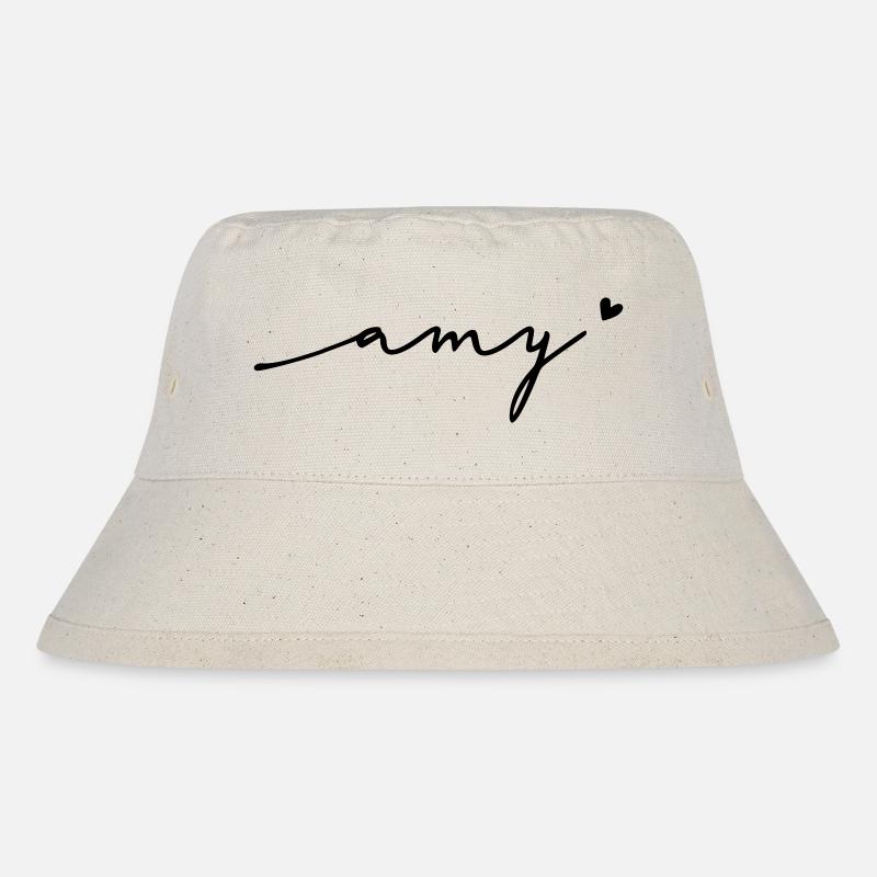 Amy Schreibschrift Name - Stanley/Stella recycelter Bucket Hat - Naturweiß