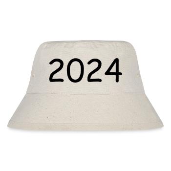 2024 Jahreszahl schwarz - Stanley/Stella recycelter Bucket Hat - Naturweiß - Vorne