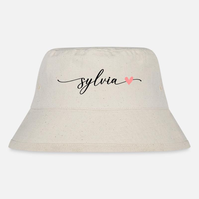 Sylvia Name Kalligrafie Schrift - Stanley/Stella recycelter Bucket Hat - Naturweiß