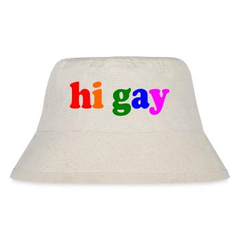 Hi gay - Stanley/Stella recycelter Bucket Hat - Naturweiß - Vorne