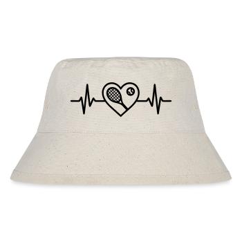 Tennis Herz auf dem Court - Stanley/Stella recycelter Bucket Hat - Naturweiß - Vorne